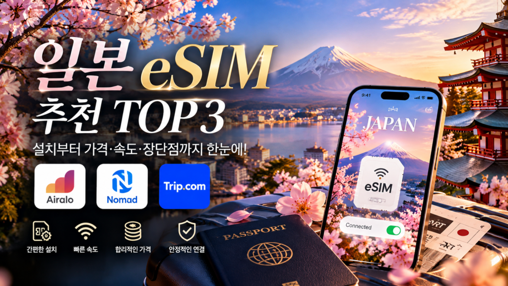 일본 eSIM 추천 TOP 3 비교 가이드와 해외여행용 스마트폰